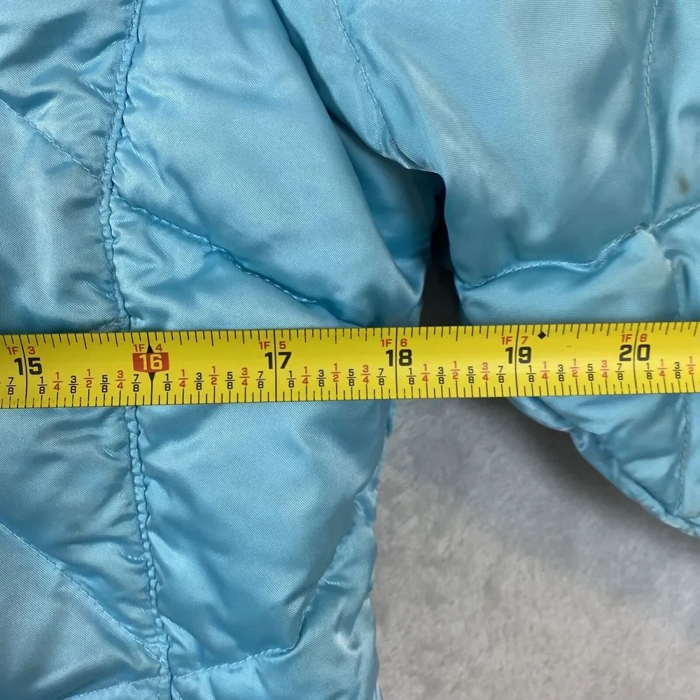 The North‎ Face youth girls Turquoise full zip puffer 2 pocket jackets X-Large